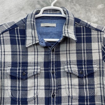 Outerknown Blanket Shirt Mens Medium Flannel plaid heavy thick beach kelly surf