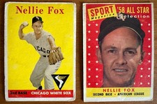 1958 Topps Nellie Fox #400 + Sport Magazine All-Star #479 White Sox Vintage HOF