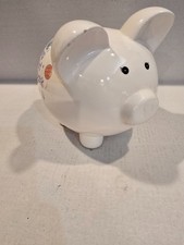 Piggy Bank Ceramic "My First Piggy Bank" Sports Theme Large White