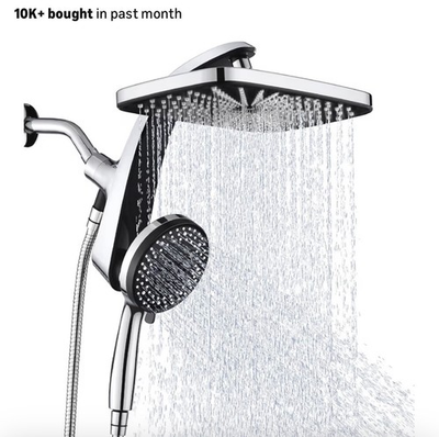 #ad High Pressure Rain Shower Head Combo – Handheld Fixed 10 Sprays $49.99