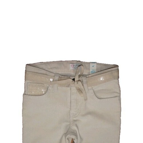New The Childrens Place Girls Sz 6X 7 Corduroy Pants Ivory Off White Sequins NWT - Picture 2 of 8