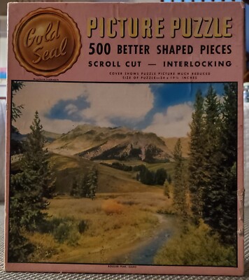 Vintage 500 pc Whitman GOLD SEAL Picture Puzzle Boulder Peak, Idaho  4630-69