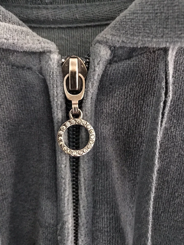 Damas NY&C Valor Chaqueta Gris Con Capucha Frontal Completo Cremallera Bolsillos Talla L Foto 2 de 4