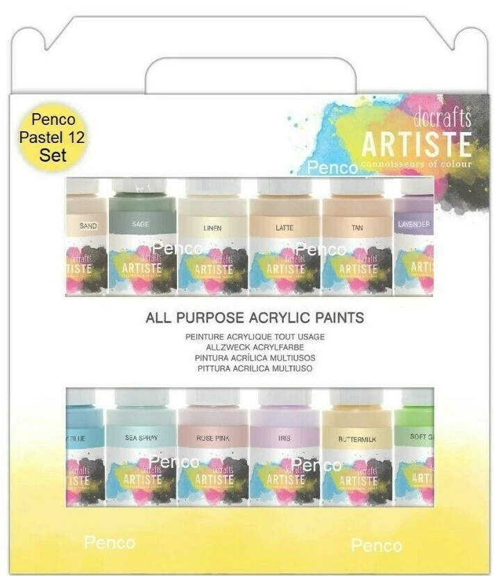 Docraft Artiste Craft Acrylic Paint Bottles 88 Colours. Matt, Metallic or  Pearl