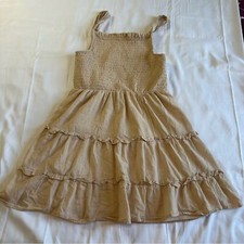 Wild Fable Tan Smocked Tiered Dress/ size medium
