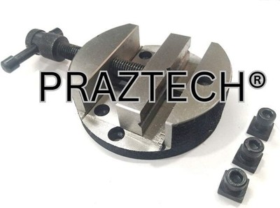 PRAZTECH  Round Vise Vice for 3'' & 4'' Rotary Table with Fixing Tee Nut-Milling