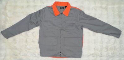 Levis Canvas Jacket Gray Orange Outdoor Hunting Safety Zip Up Pockets Mens SMALL