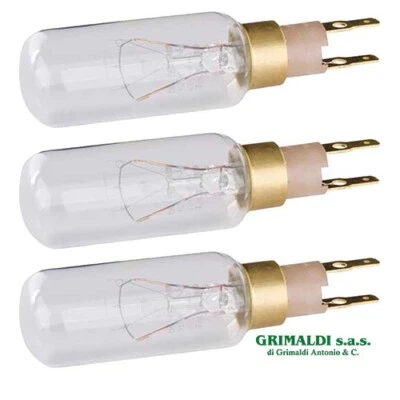 3 PEZZI LAMPADINA FRIGORIFERO 40W T-CLICK WHIRLPOOL 484000000986 ORIGINALE
