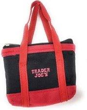 Lot of 2 Trader Joe’s Micro Totes with Reusable Grocery Bags Black/Red
