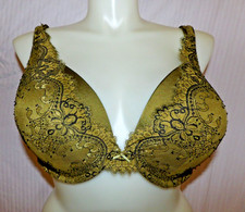 CACIQUE LANE BRYANT Women's Green Lace Overlay Padded U/Wire Bra Size 46DD
