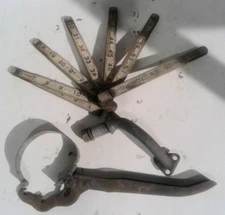 VINTAGE Oil Filter Tool Wood Fold Out Lufkin Tape Measure Other Unsure Part LL19