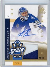 2020-21 Upper Deck SP Game Used Skills Patch Autograph Andrei Vasilevskiy 10