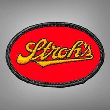 Vintage Embroidered Sew On Patch Strohs Beer Advertising Workwear