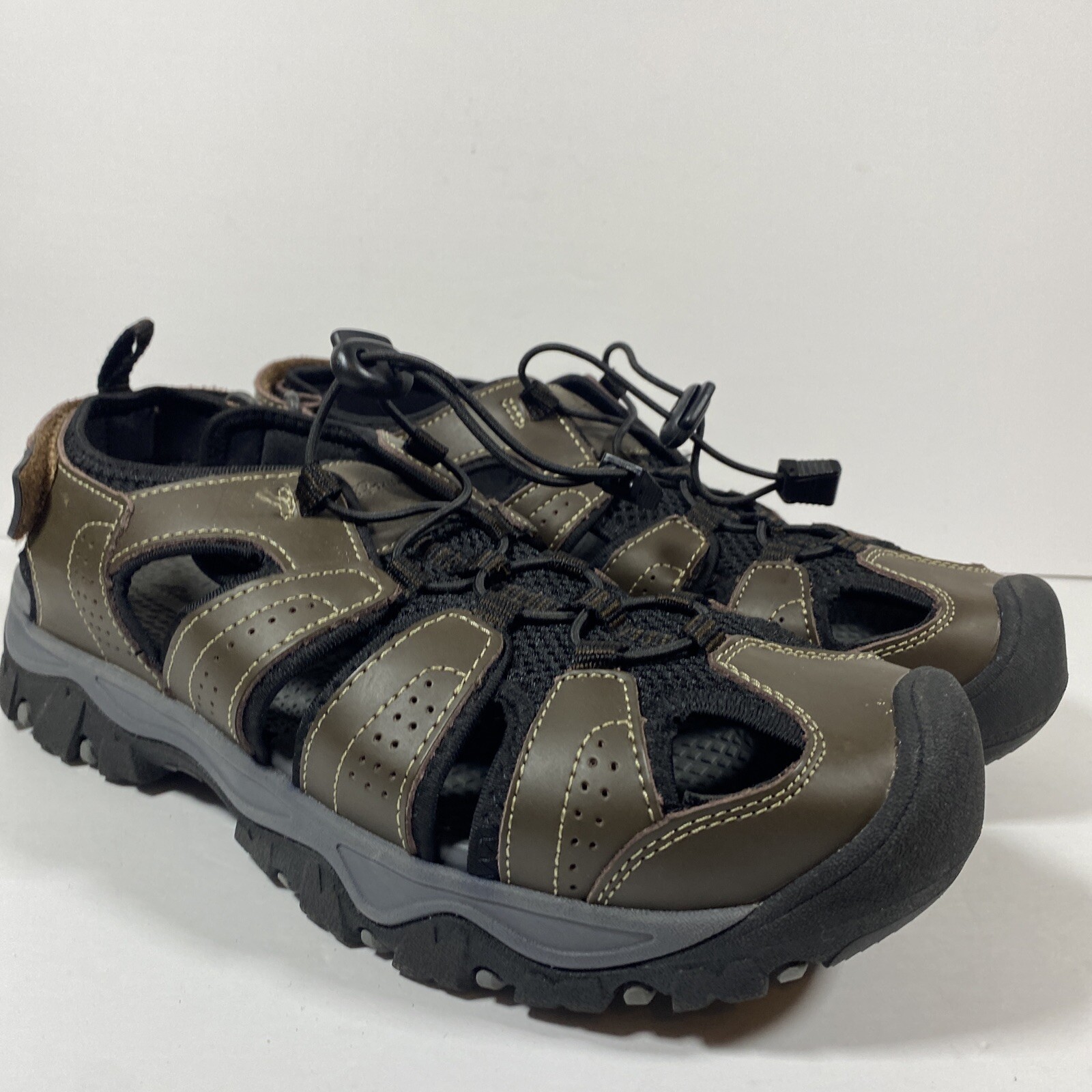APL Sandali sportivi Eddie Bauer Stewart da uomo taglia 10 marroni scarpe da trekking atletiche in pelle
