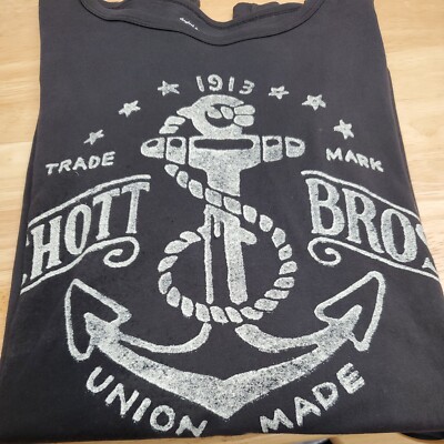 Genuine Schott NYC-BROS T-Shirt 100%  supple cotton # anchor MADE IN USA NEW XXL