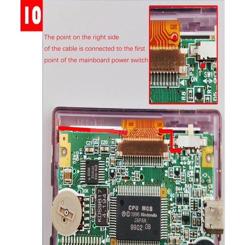 Internal LCD Screen IPS Backlight Kit Fit for GBP Game Boy Pocket Game Console - Picture 12 of 12