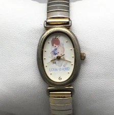 Vtg Valdawn Precious Moments Watch Women 20mm Silver Tone Oval New Battery