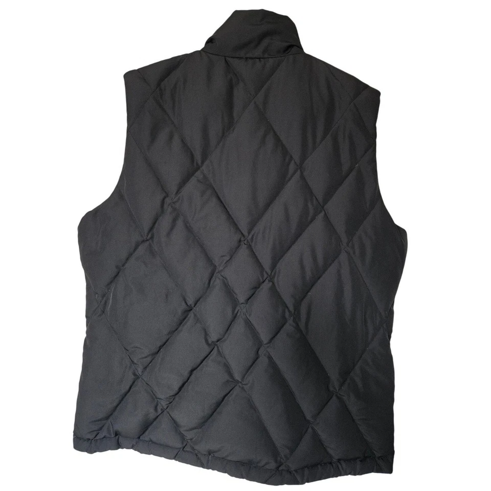 Quest Women's Medium Goose Down Black Puffer Vest Zip Pockets - Image 3 of 4
