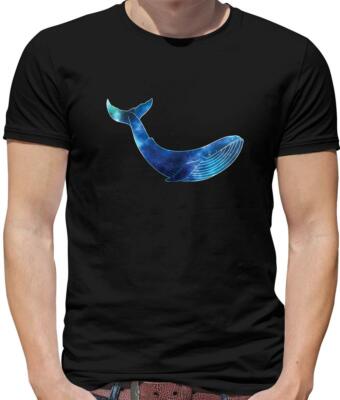 Space Whale Herren T-Shirt - Killer - blau - Buckel - Tier - Geschenk