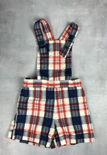 Buster Brown Boys Navy Plaid Jumper Made In USA Size 4 0191