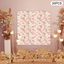 20 Pieces Flower Wall Panel Artificial Floral Backdrop Wall Decoration Backdrop