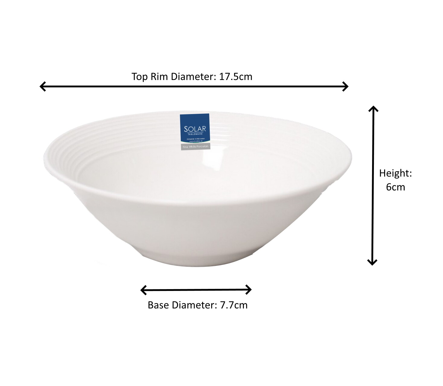 White Porcelain Cereal Bowls 6Piece Round Breakfast Oatmeal Soup Salad