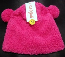 Cat Jack Girl's Sherpa Hat Pink Fuzzy Soft Cozy Size 4-7