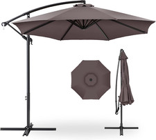 10Ft Offset Patio Umbrella with Easy Tilt, Polyester Shade for Outdoor Use