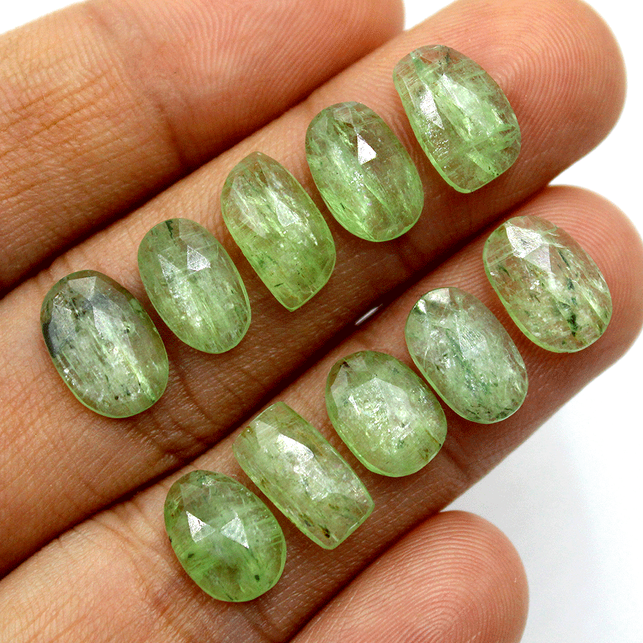 10 Pcs Natural Mint Green Kyanite 10.7mm12mm Rose Cut Top Quality Gemstones Lot eBay