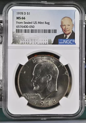 💰1978 D $1 Eisenhower Dollar NGC MS66!!! - From MINT SEALED BAG HIGH GRADE! 💰