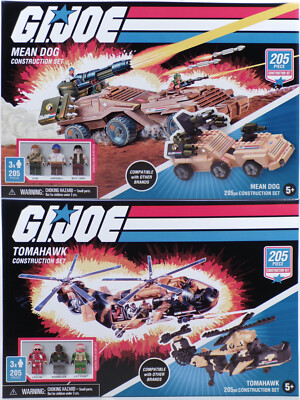 GI Joe MEAN DOG & TOMAHAWK Chopper Construction Set 205 Pcs 6 Figures CTGJ5035