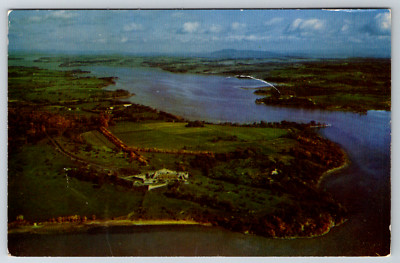 c1960s Aerial View Fort Ticonderoga Lake Champlain Vintage Postcard