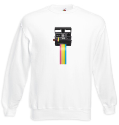 Rainbow Camera Sweatshirt Pullover Retro Instant Fotocamera Fotograph Geek Nerd