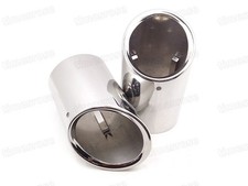 2Pcs Car Exhaust Muffler Tip Tail Pipe Trim Silver for Audi Q7 2006-2015 #1028