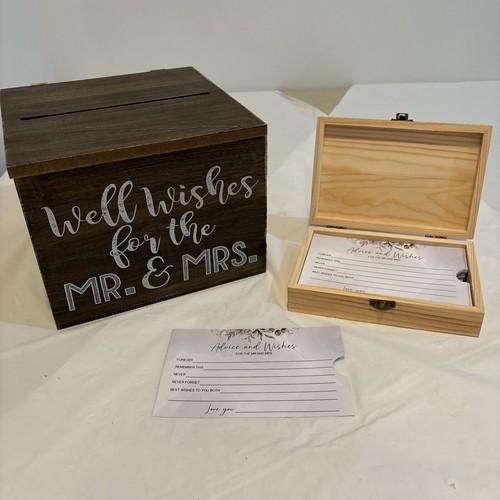 Wedding Anniversary Birthday Card Box with Card Slit  + Well Wishes Cards