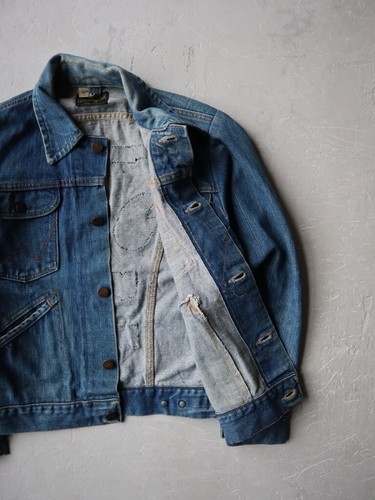 Vintage 70s Wrangler 124MJ Black Tag Denim Jacket Made in USA Band Patches - Picture 6 of 9