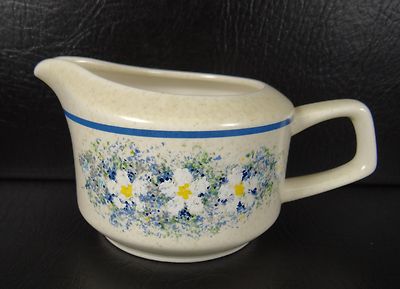 Lenox Temper-Ware Dewdrops Creamer Syrup Pitcher Blue Leaves Flowers Multiples 
