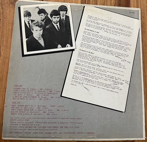THEM feat Van Morrison - BACKTRACKIN’ LP/VINYL RECORD - ORIGINAL 1974 U.S PRESS - Picture 2 of 19
