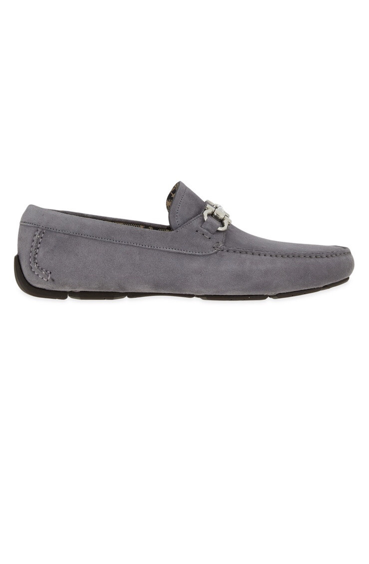 New Auth Salvatore Ferragamo Parigi Eco Grey Men Driver Mocassin