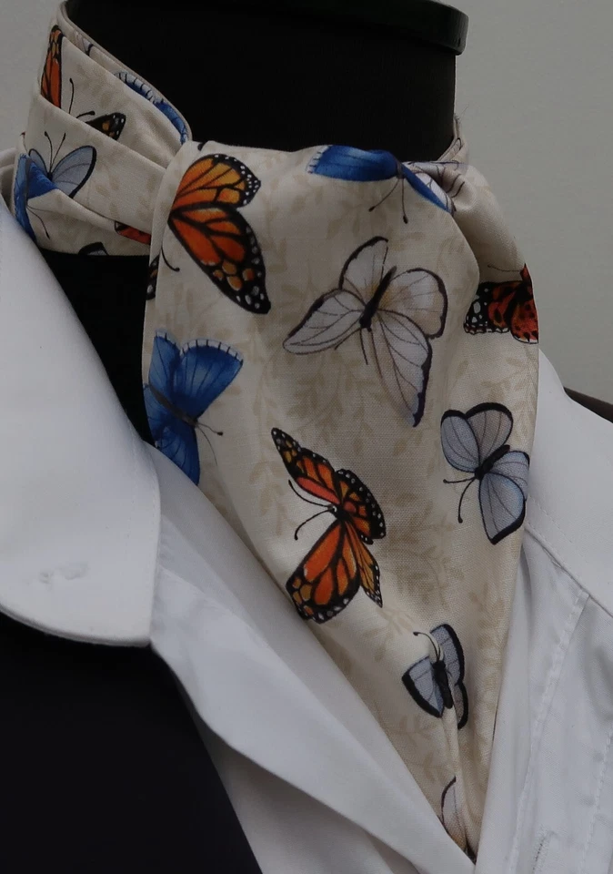 Мужской крем и разноцветный бабочек хлопок Ascot галстук-карман квадратный - Изображение 4 из 4