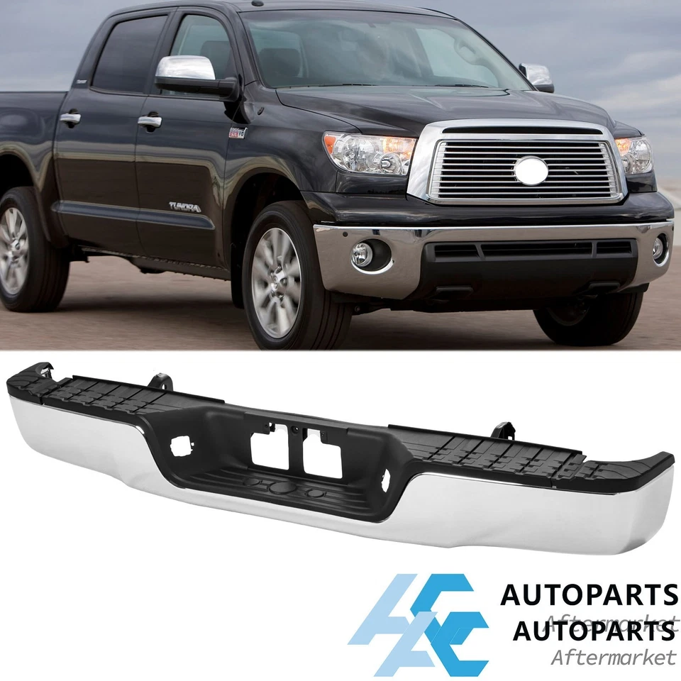 For 2007-2013 Toyota Tundra SR5 Base Rear Bumper W/Hole Radar Hole Cover Chrome - Изображение 4 из 4