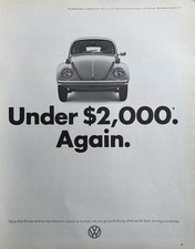 1972 Volkswagen Original Vintage Advertisement VW Bug Under 2000 Car Print Ad