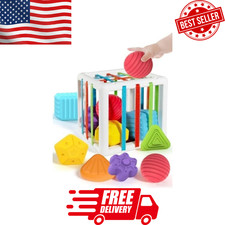 Montessori Toys for 1 Year Old, 6 Pc Multi Sensory Shape, Toddler Developmental