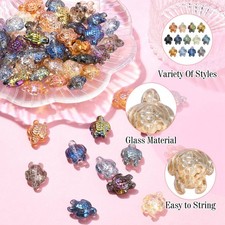 100pcs Tortoise Beads Turtle Beaded Glass Beads for DIY Jewelry Making Bracelets
