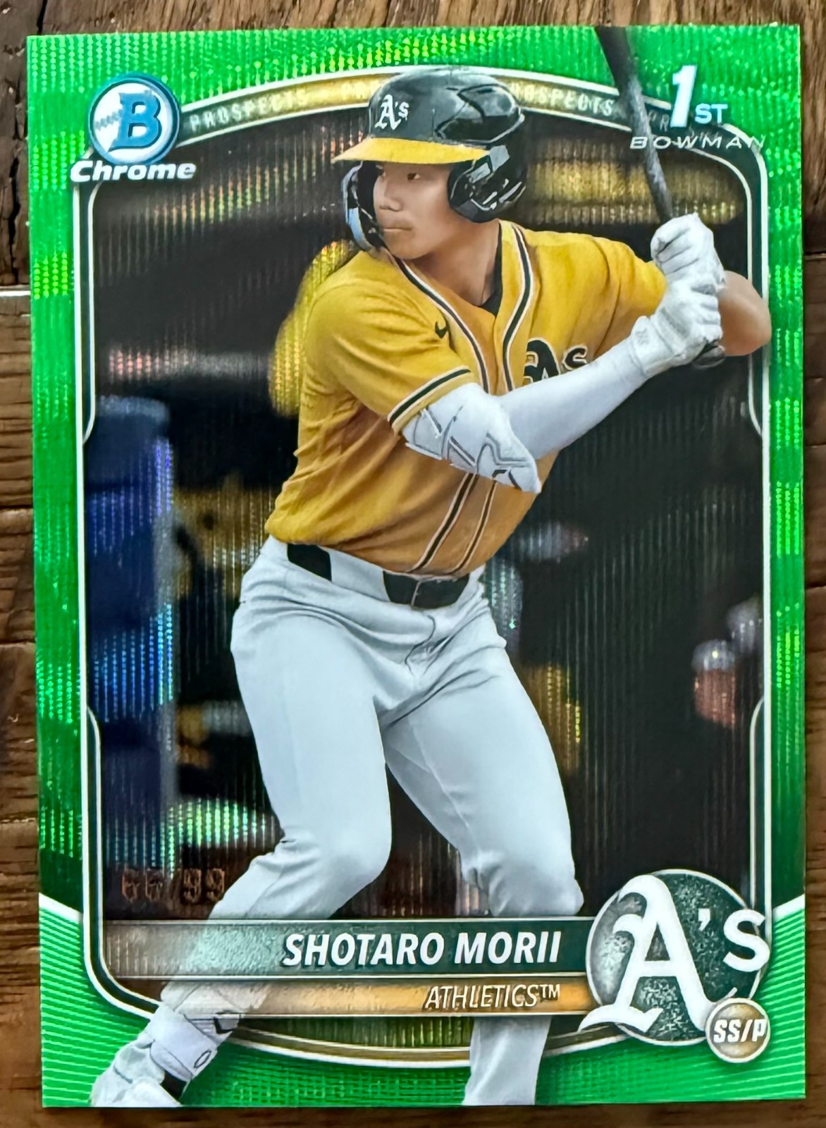 2025 Bowman Chrome SHOTARO MORII 1st GREEN WAVE Refractor 66/99 #BCP-170