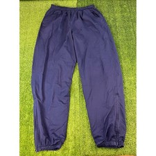 Vintage Nike Navy Blue Swooshie Track Pants Mens Large 90s Nylon Windbreaker L