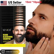 Mens Beard Dye Black Shampoo Instant Blackening Beard Mustache Tint Cream