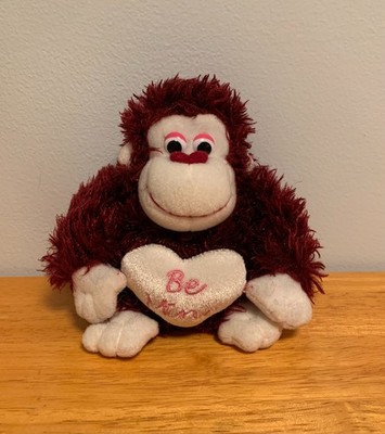 Gorilla Monkey Plush holding ''Be Mine'' Heart 6'' Valentine's Day Golden Bear Co