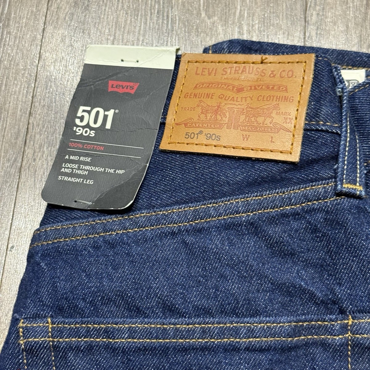 Levi's 501 90s Mid Rise Straight Leg Selvedge Denim Women's Size