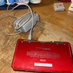 Nintendo 3DS Flame Red Console, and charger Charger, Tested*